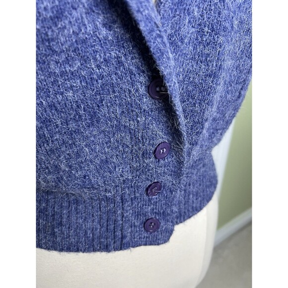 Vintage TanJay Knit Sweater Vest Sz S Purple V-Neck Collard Cottagecore Grandma - Picture 2 of 8